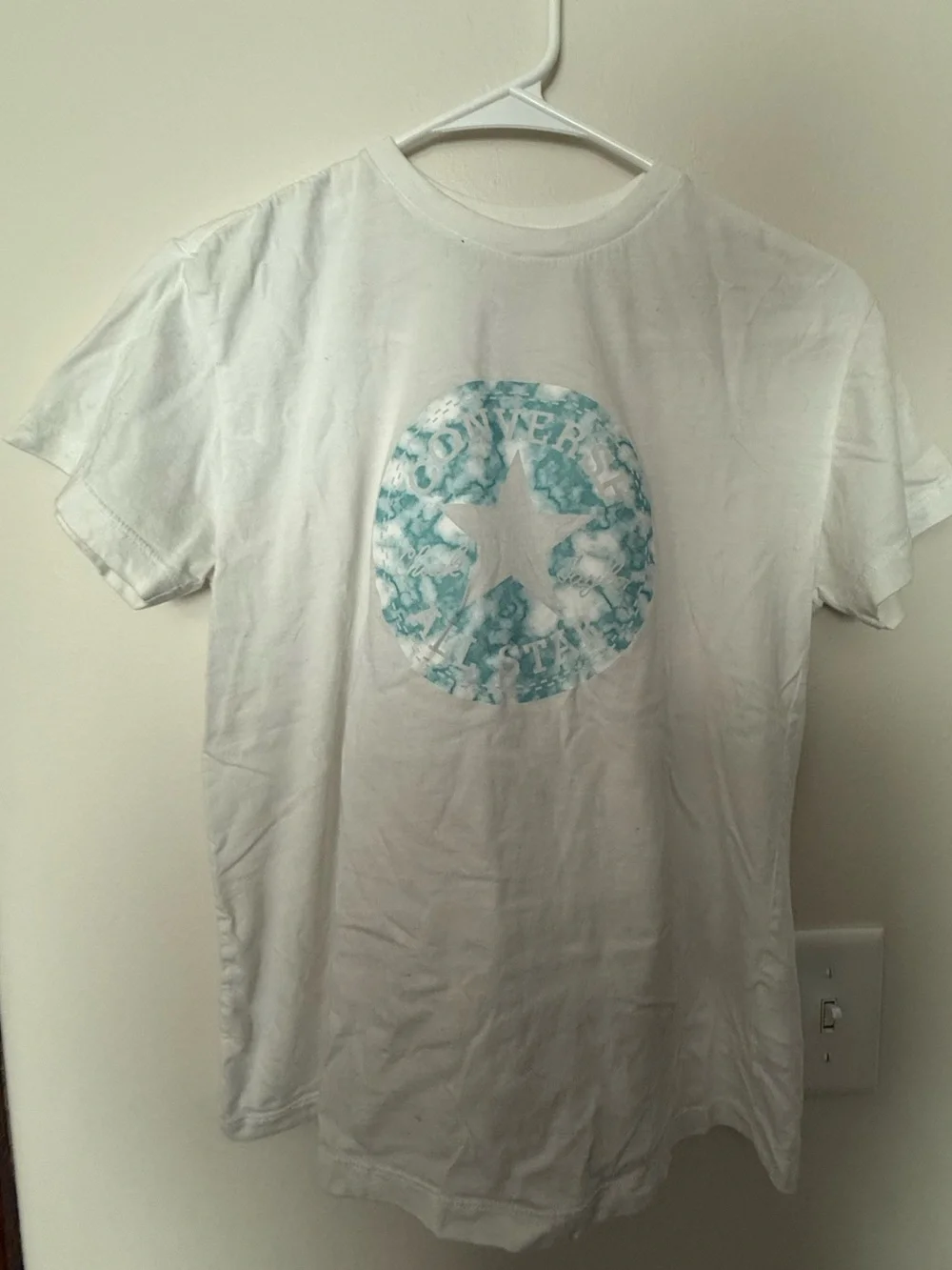 Converse Girls Graphic Tee Kids XS White Tie Dye Logo T Shirt Casual